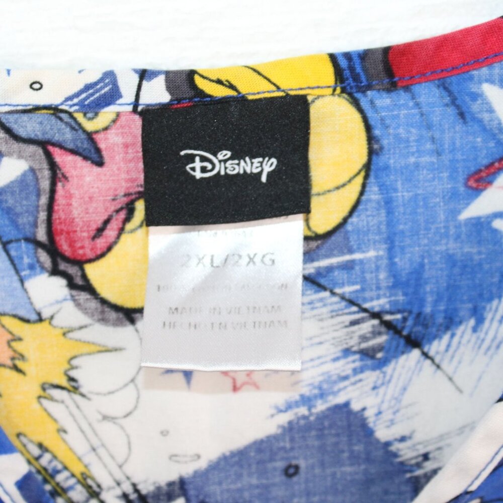 Disney Womens Size 2X Patriotic July 4th Fireworks Medical Uniform Scrub Top - Picture 9 of 9